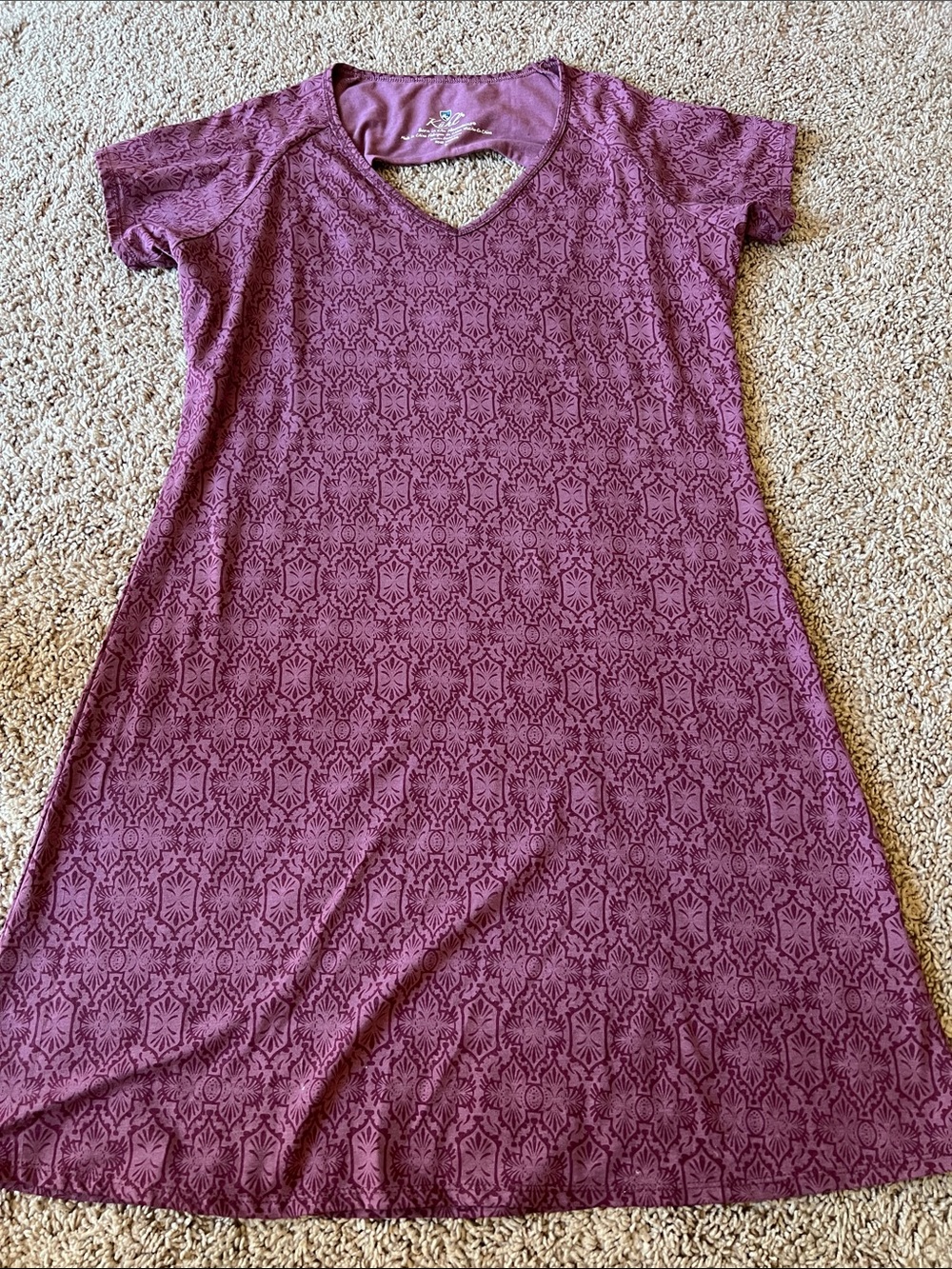 Kuhl Oriana Plum Organic Cotton Cool Plus Stretch V-Neck Athletic Dress Size L